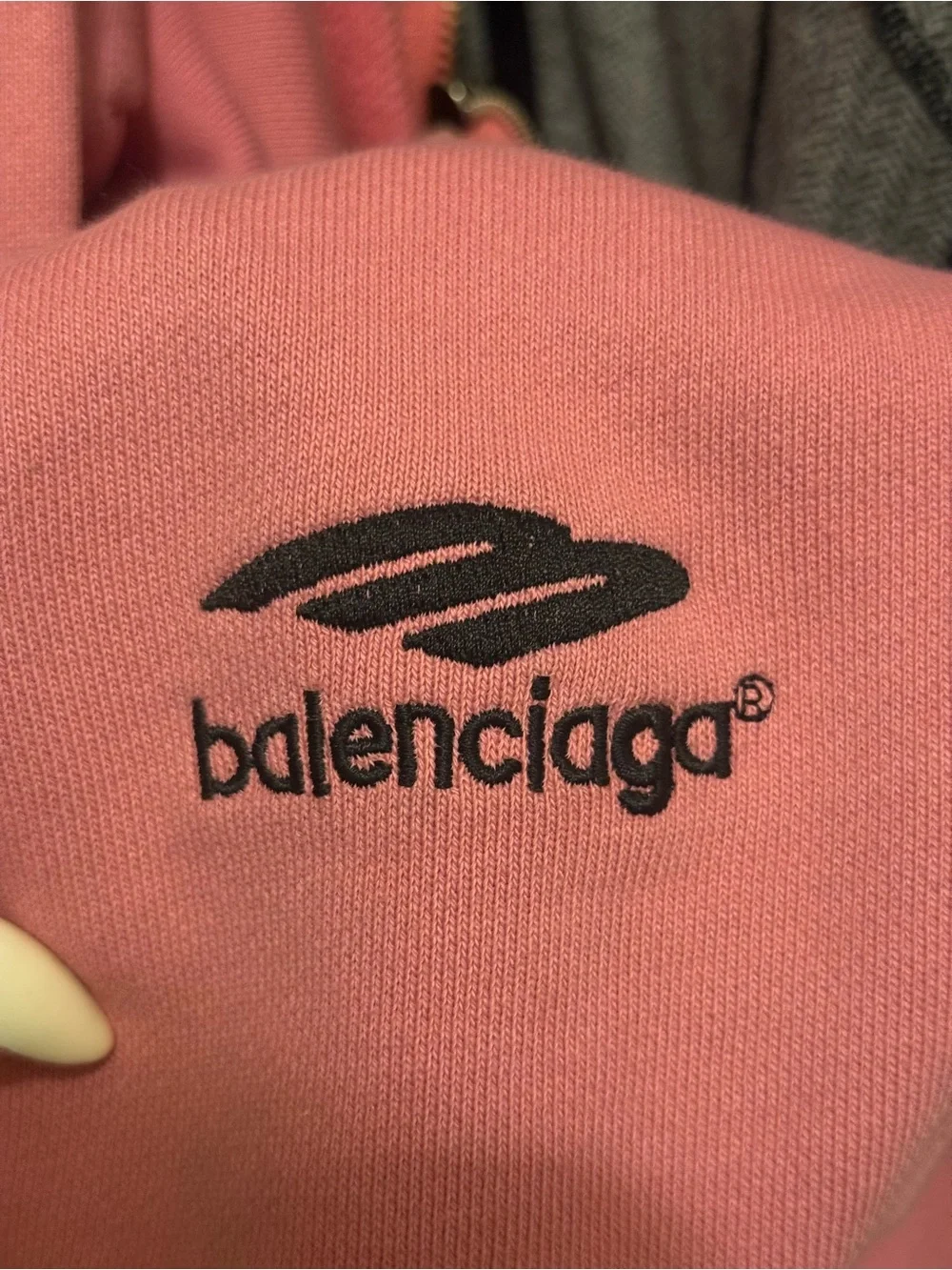 Balenciaga Pink soccer tokyo Full-Zip Logo Hoodie